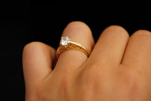 14k Square Stone Engagement Ring