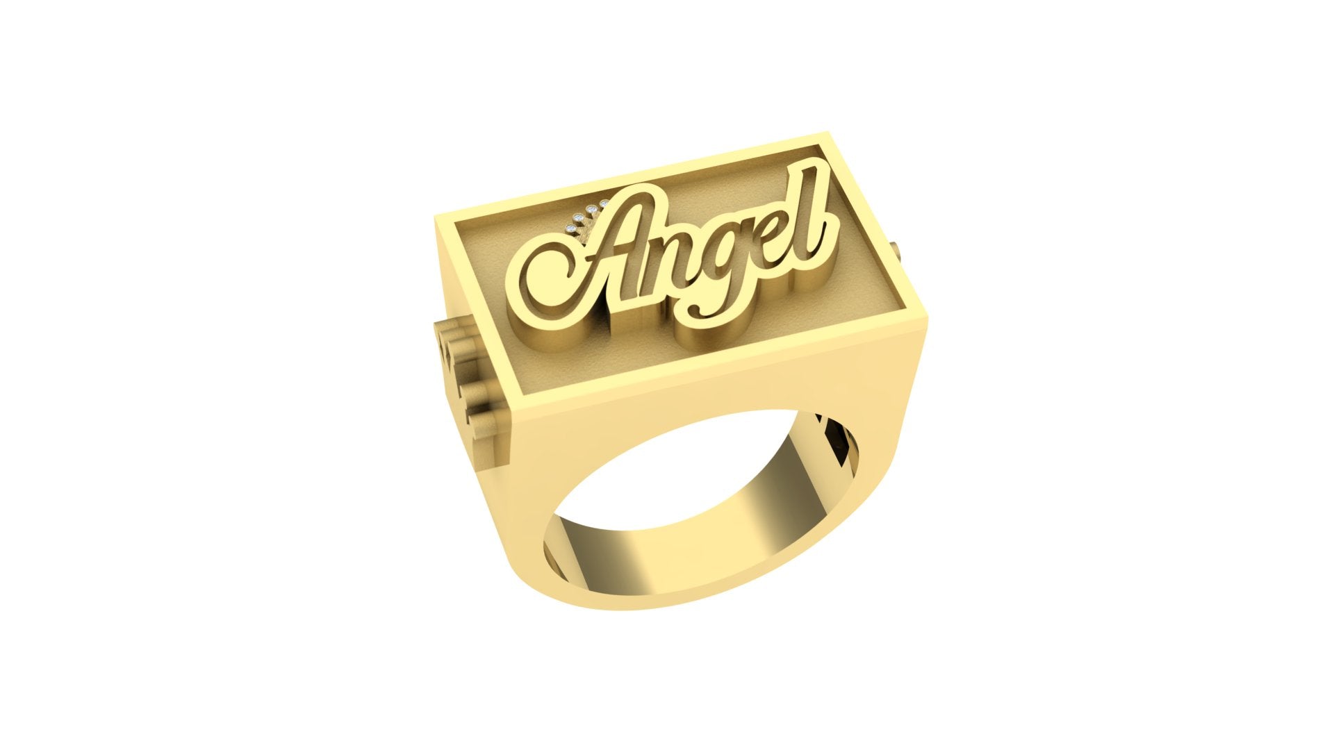 Medium Custom Ring - Your Name in Gold