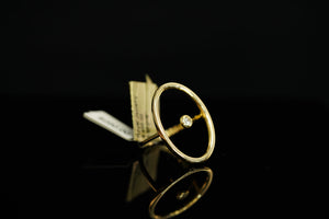 14k Oval Crystal Ring