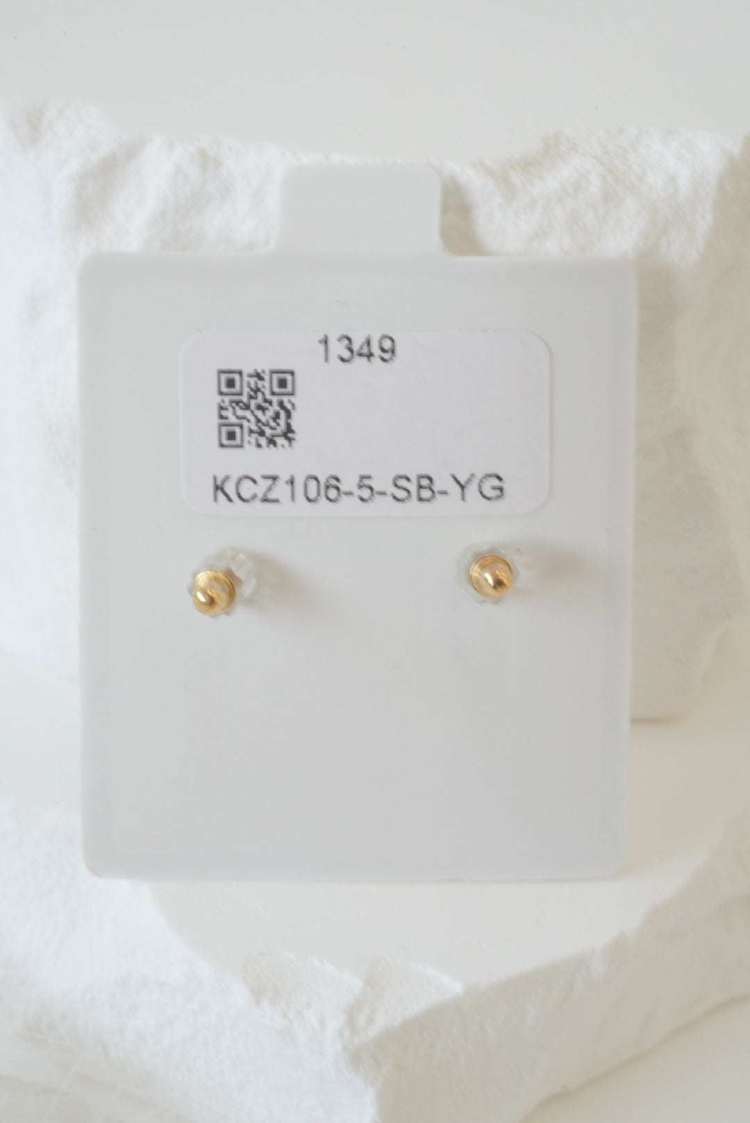 14k Baby Earrings - Round Stone
