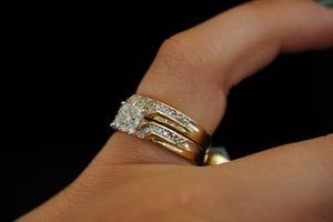 14k Diamond Matrimony Trio Ring Set