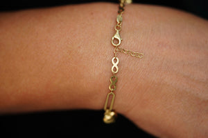 14k Infinity Heart with Clip Bracelet