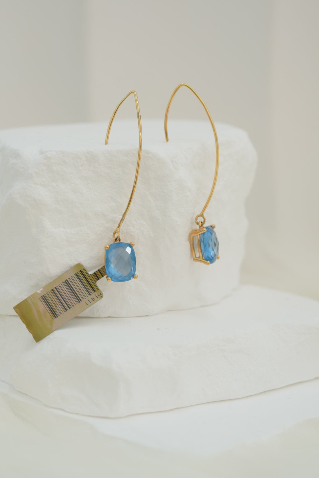 14k Earrings - Blue Crystals