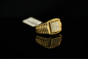 14k Crystal Square Ring