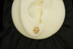 14k Swirl Stud Earring