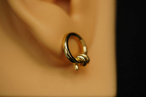 14k Knotted Circle Stud Earring