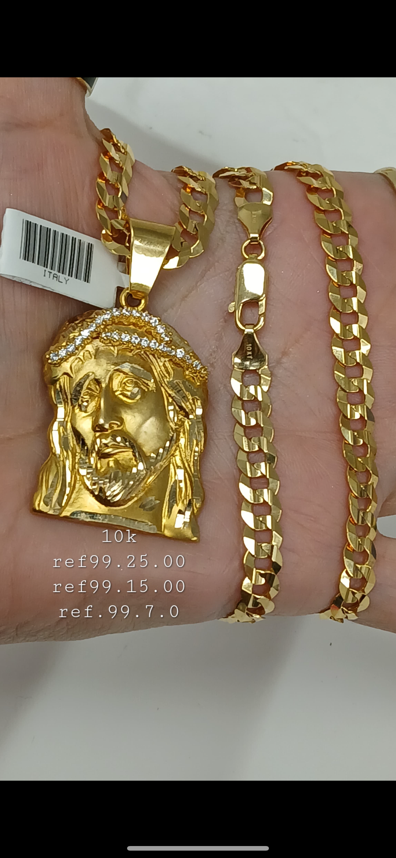 Set 10k cadena doble filo y dije de Cristo