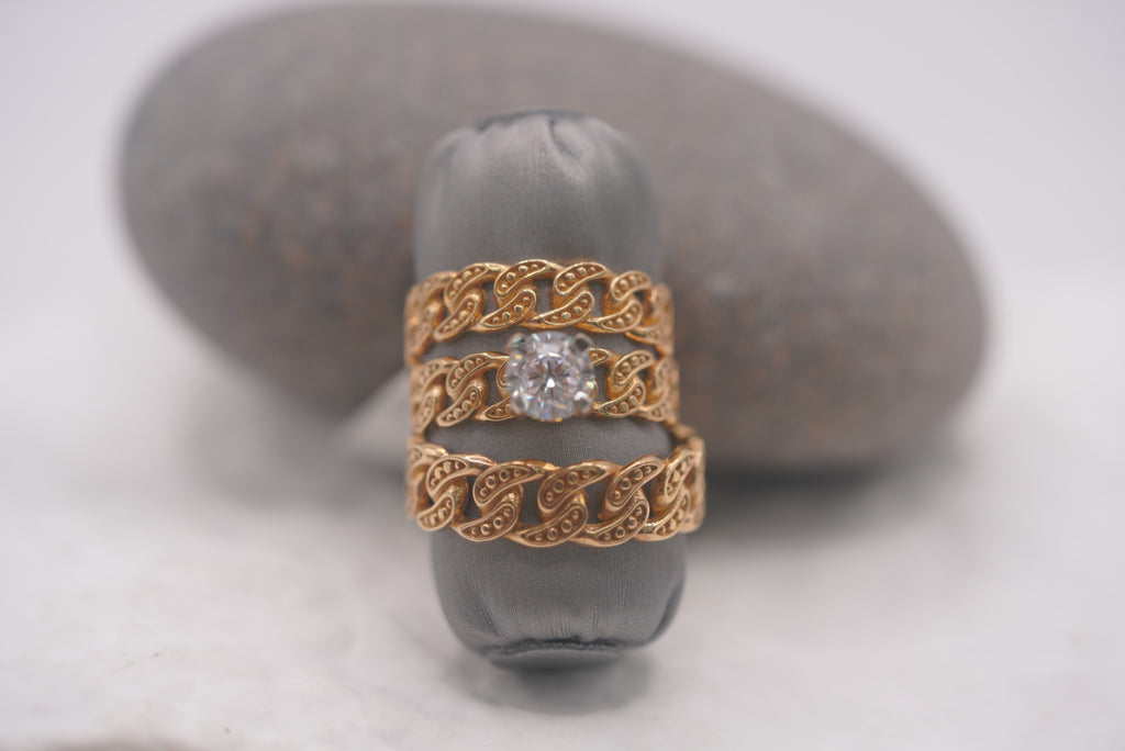 10k Matrimony Rings - Chained Style