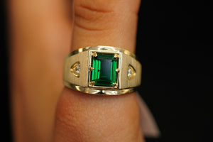 14k Green Square Ring