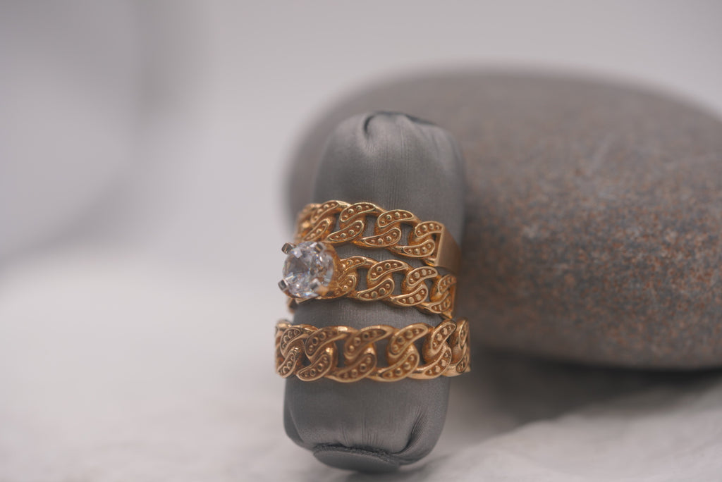 10k Matrimony Rings - Chained Style