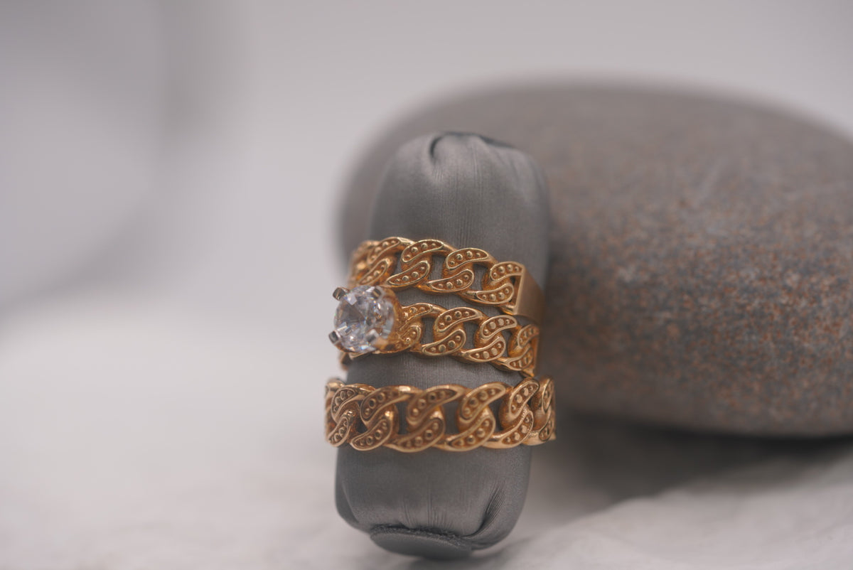 10k Matrimony Rings - Chained Style