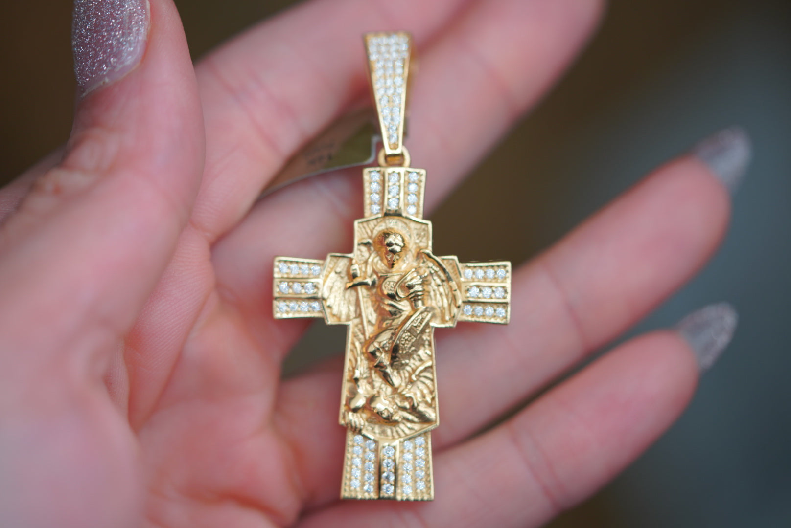 14k Pendant - Shiny Cross