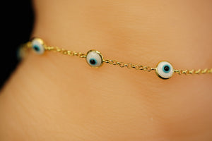 14k Eye Rolo Anklet