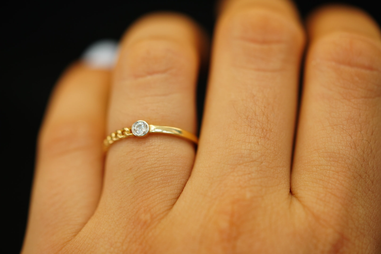 14k Band Crystal Ring