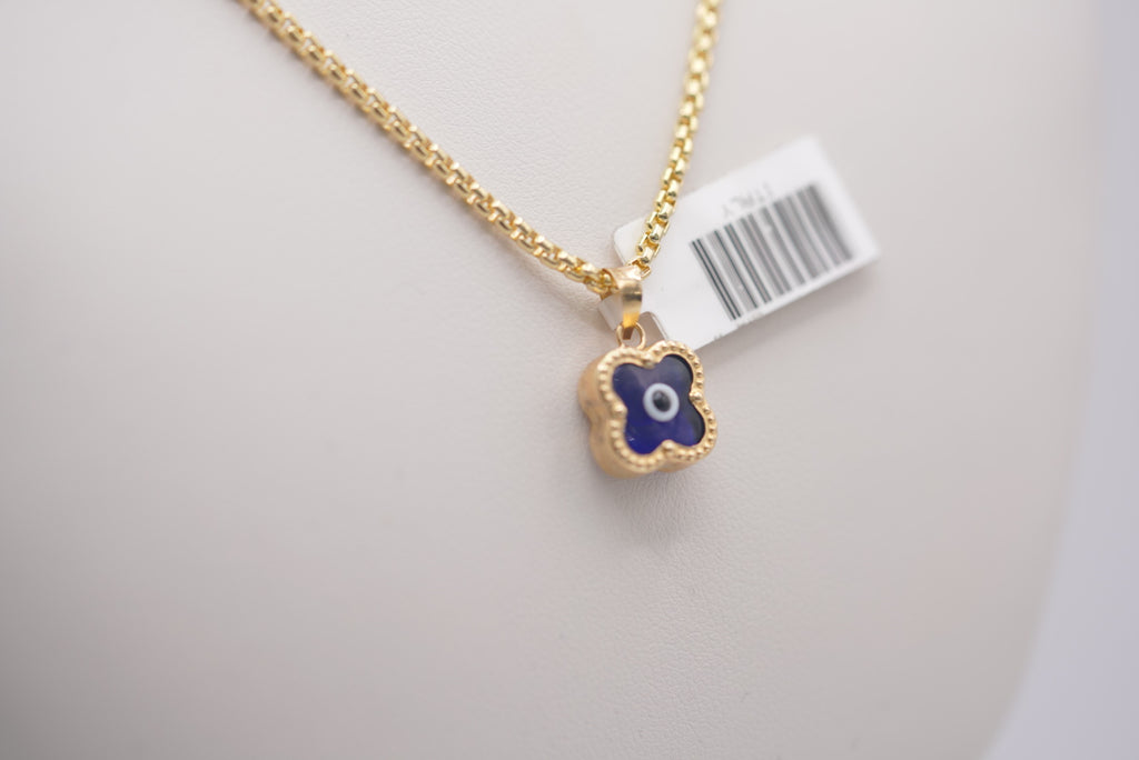 10k Box Chain with Pendant - Lucky Eye