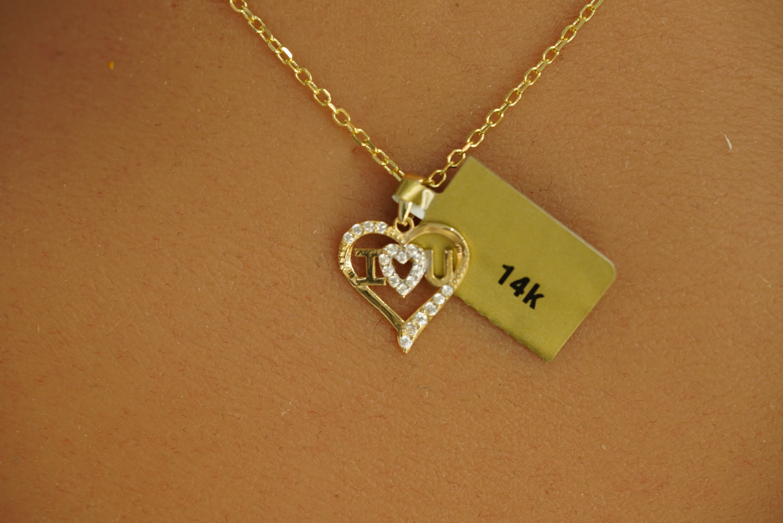 14k I love you Necklace