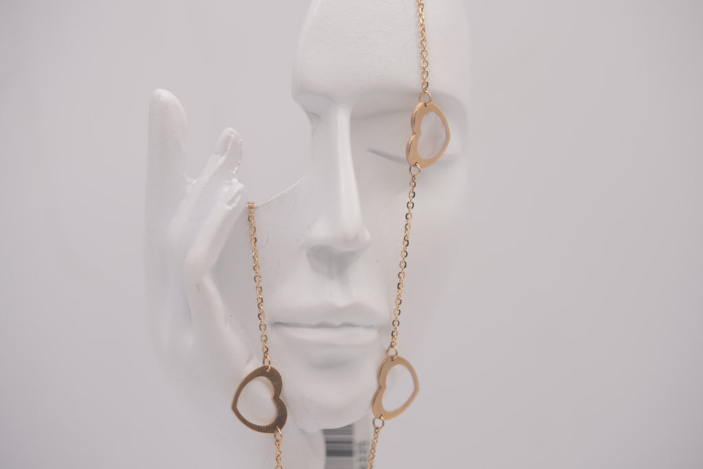 14k Women’s Necklace - Open Hearts