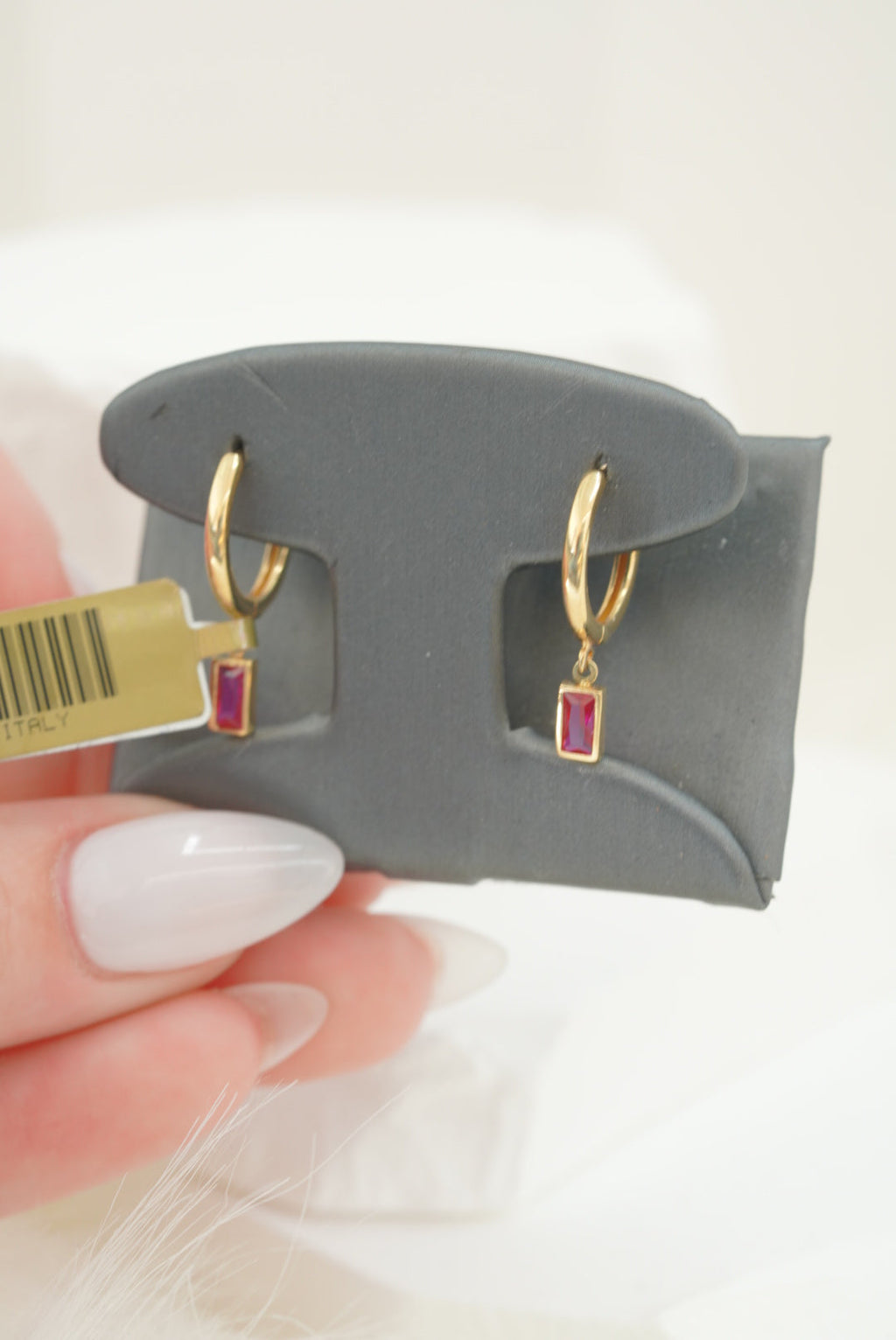 14k Hoops - Red Stone