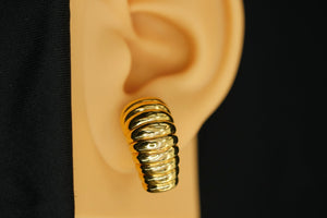 14k Honeycomb Clip Earrings