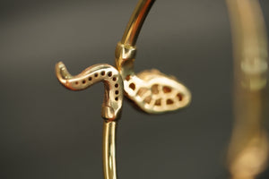 14k Snake Head Bangle Bracelet