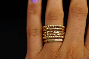 14k Thick Design Ring