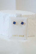 14k Earrings - Deep Blue