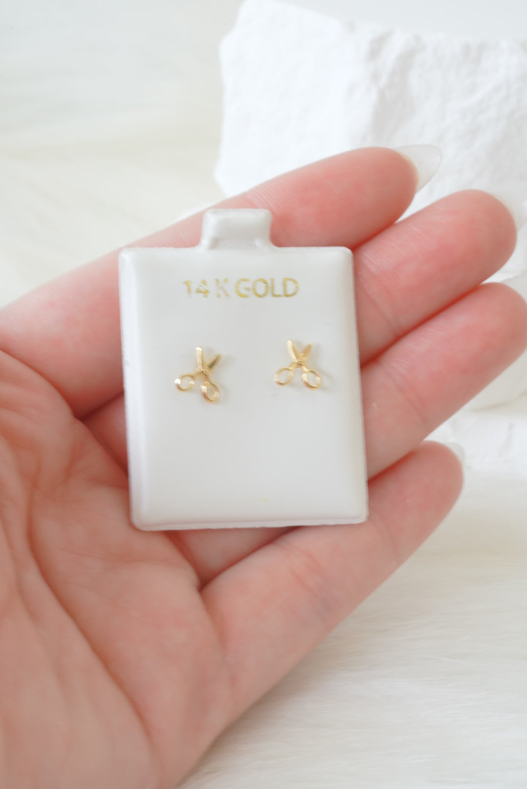 14k Baby Earrings - Scissors