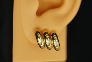 14k Three Lines Earrings