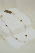 14k Anklet - Black Flowers