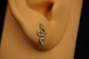 14k Snake Zircoin Stud Earring