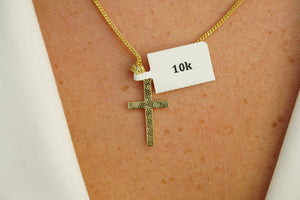 10k Cross Necklace and FREE Earring