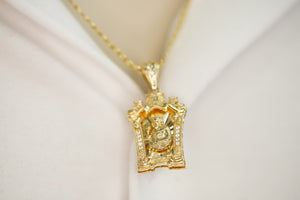 10k Set or Single Diamond Cut Chain and Virgin Pendant Solid