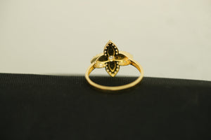 14k Blue Crystal Flower Ring