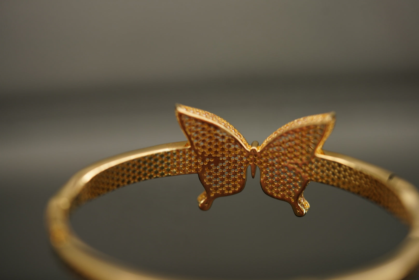 14k Golden Butterfly Bangle Bracelet