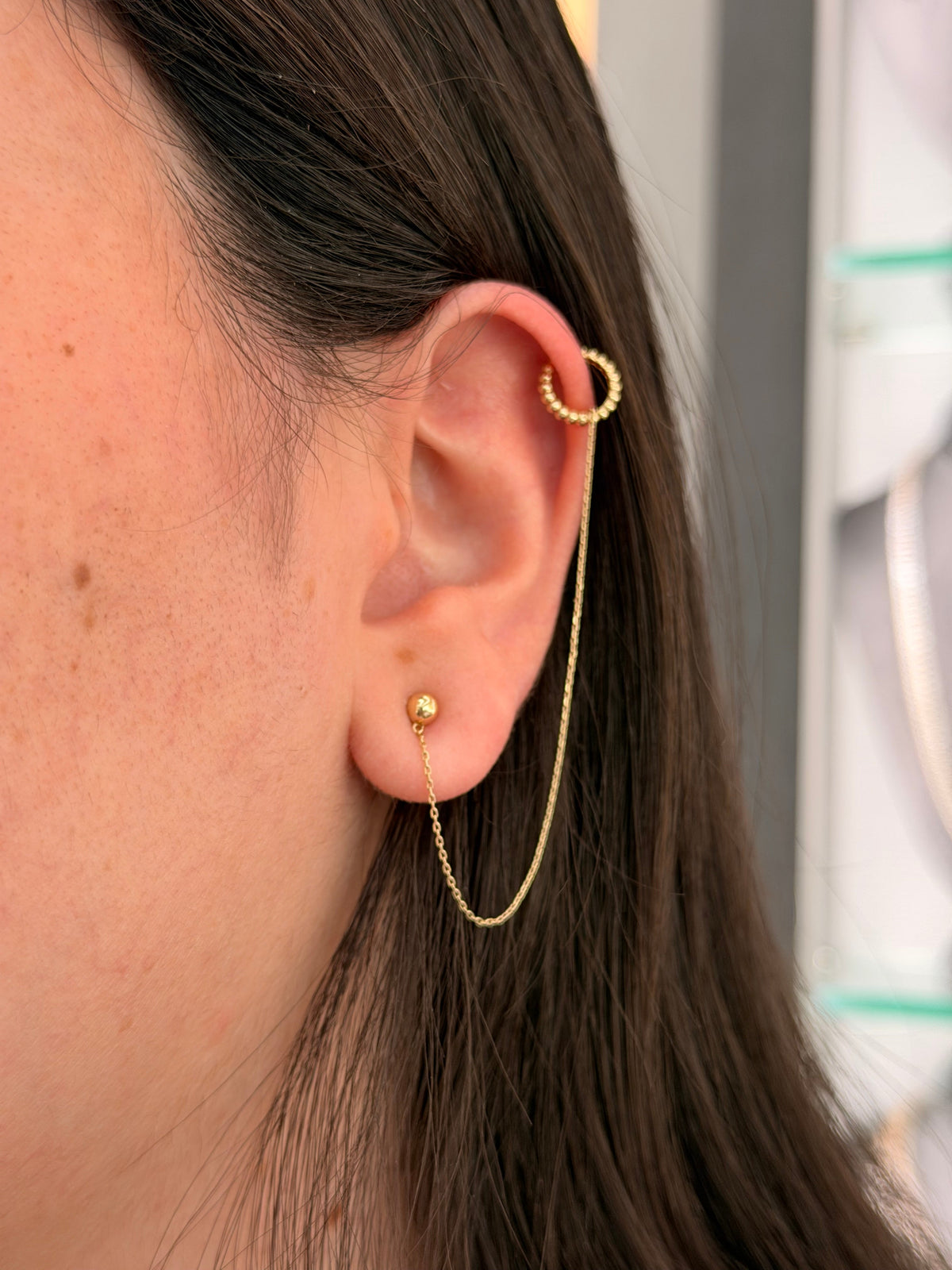 14k Chain Earring - Modern Vibes
