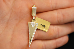 14k Crystal Triangle Pendant