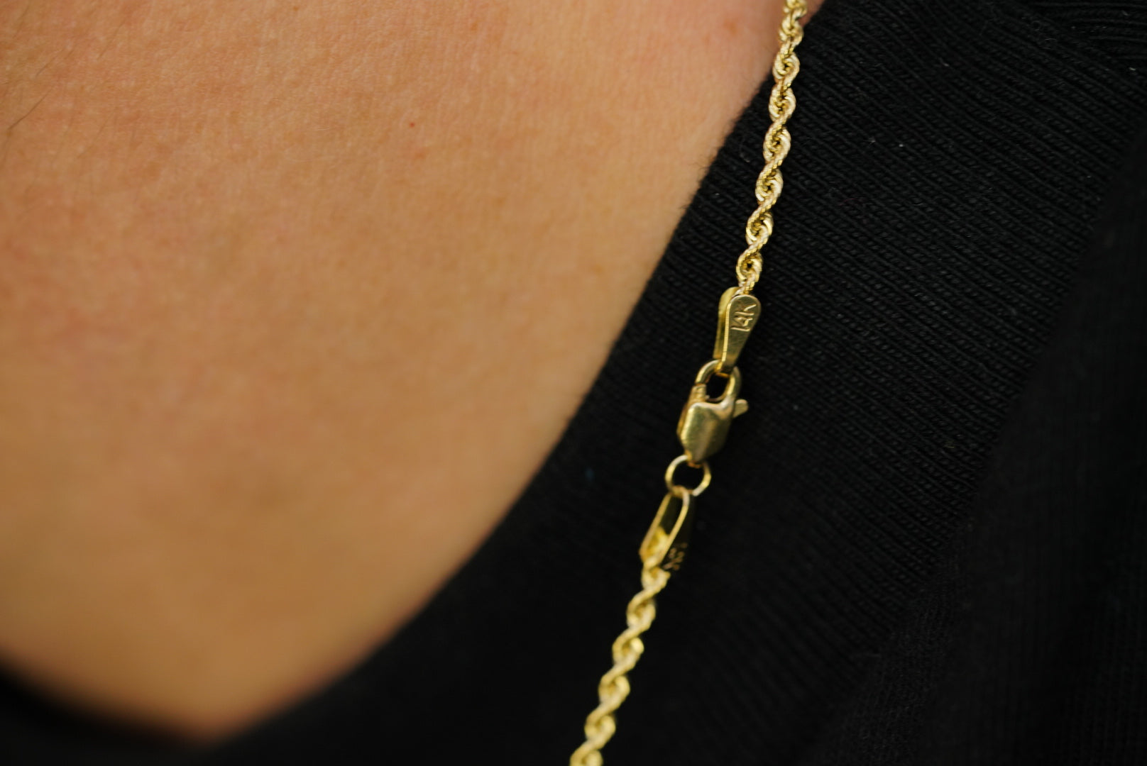 14k Rope Chain with Card Sir Pendant