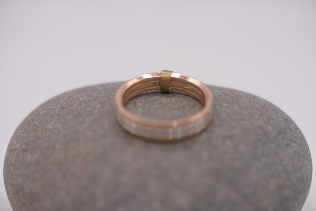 14k Alliance Ring - Tri Color Gold