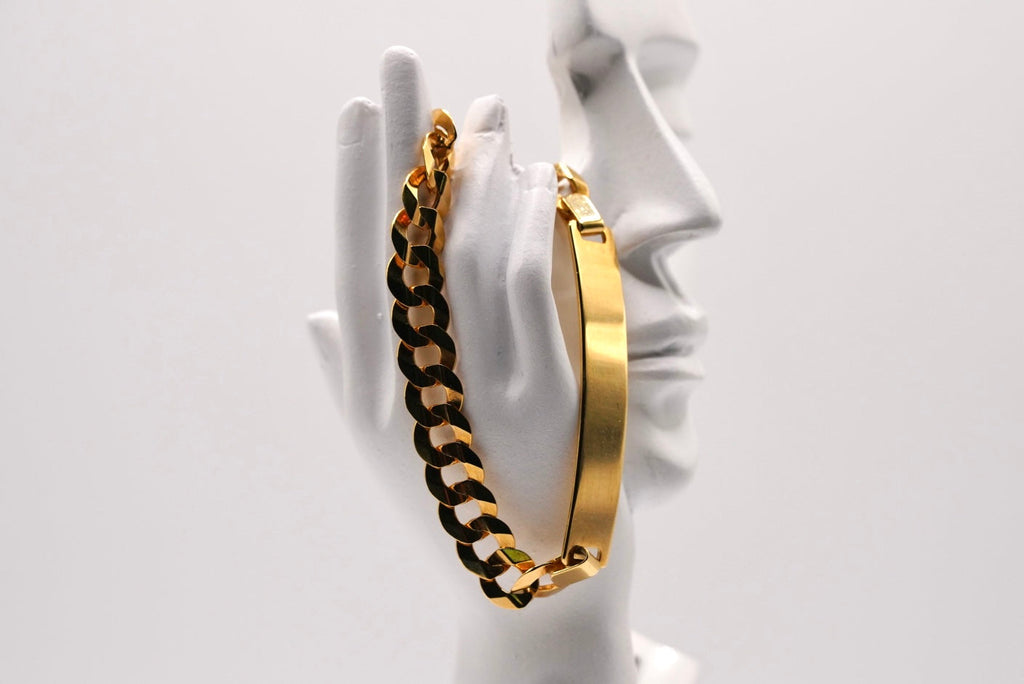 10k Signet Bracelet - Diamond Cut Classic