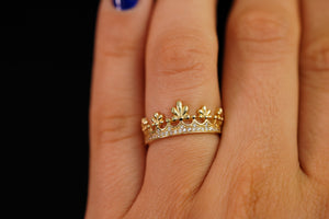 14k Crown Crystal Ring