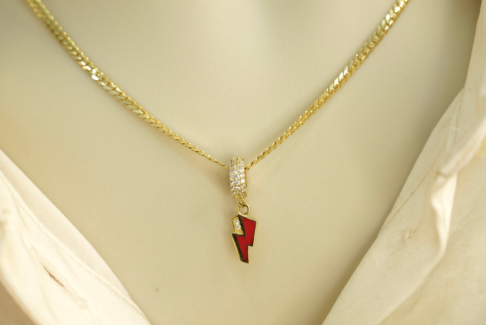 14k Ray Necklace and Pendant