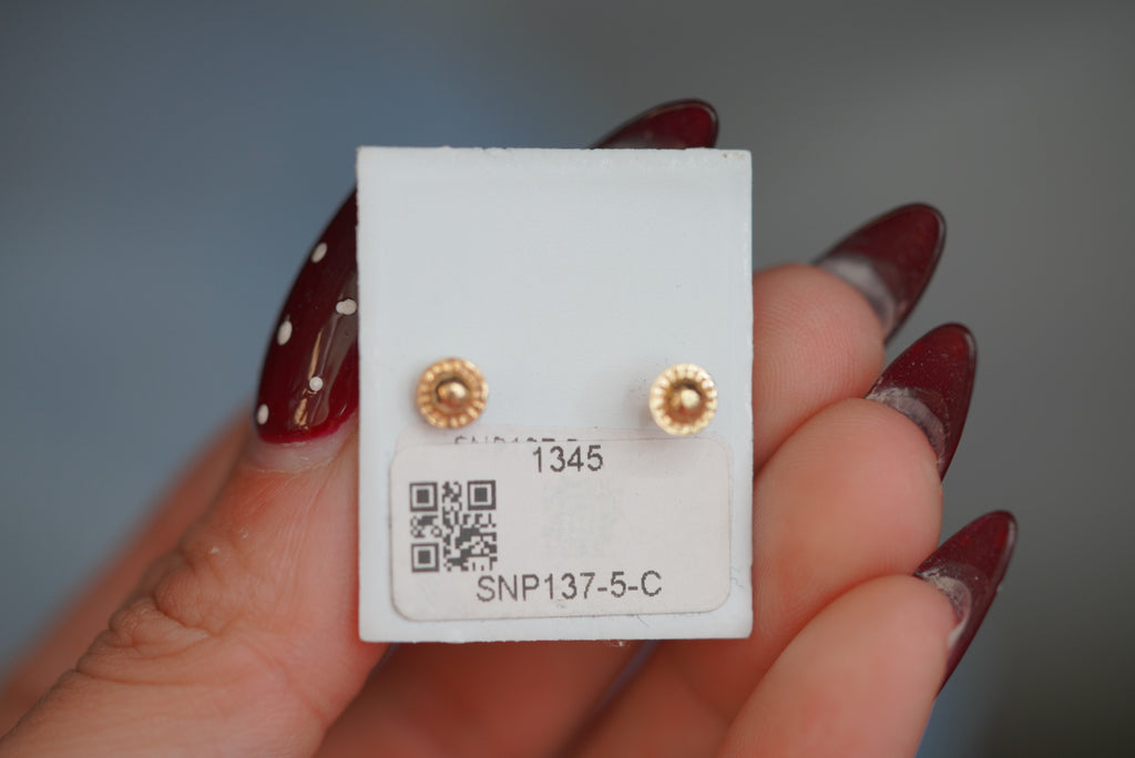 14k Earrings - Red Spheres