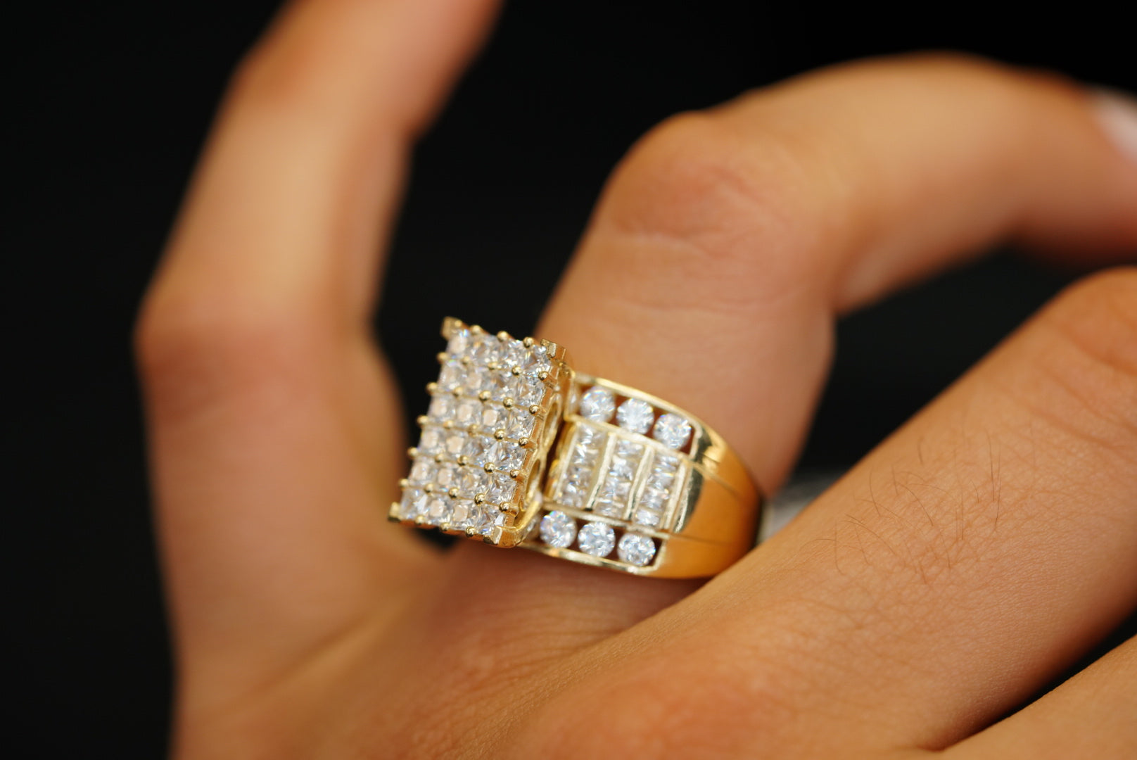 10k Thick Crystals Engagement Ring