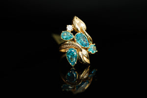 14k Aqua Crystal Ring