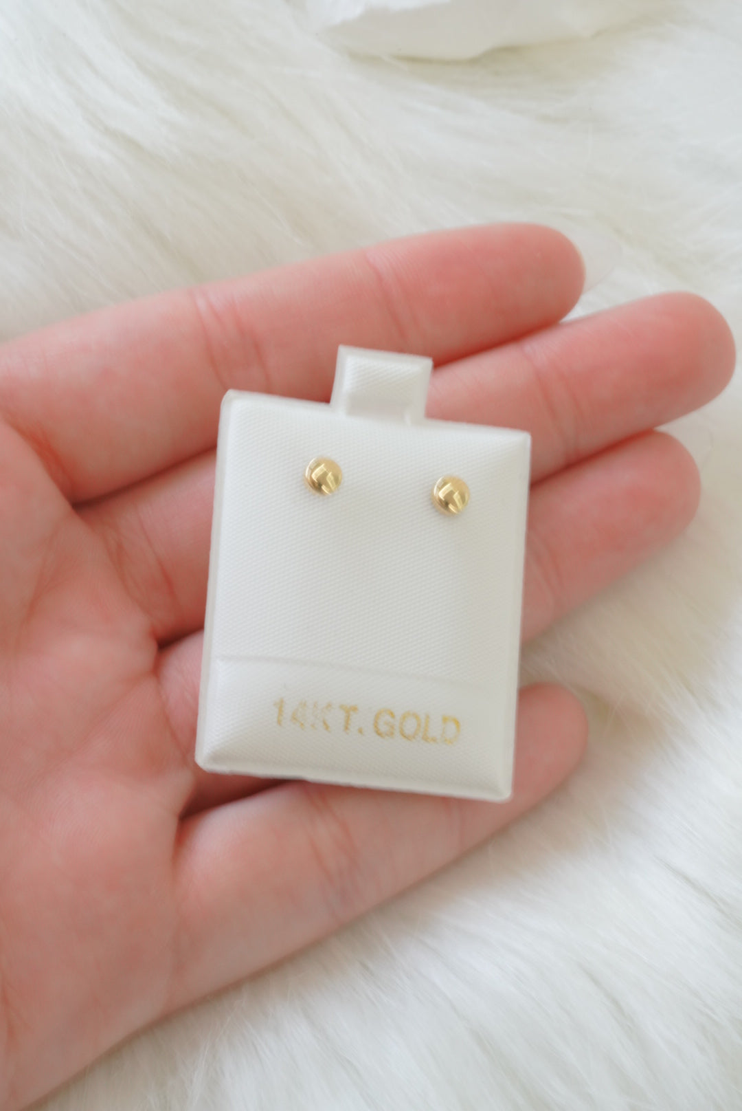 14k Baby Earrings - Puffy Circles