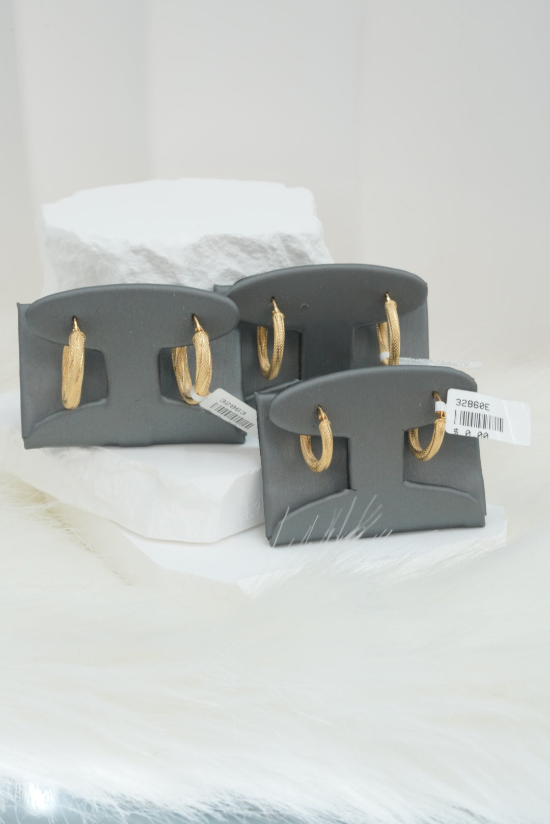 14k Hoops - Golden Snowy