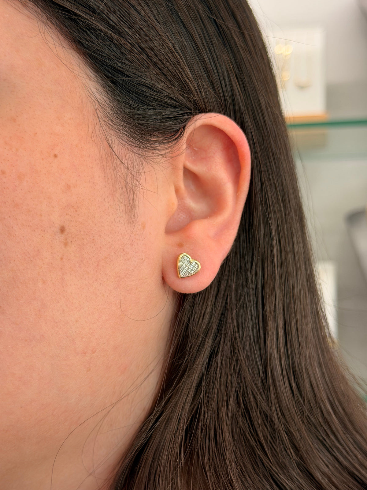 14k Earrings - Shiny Hearts