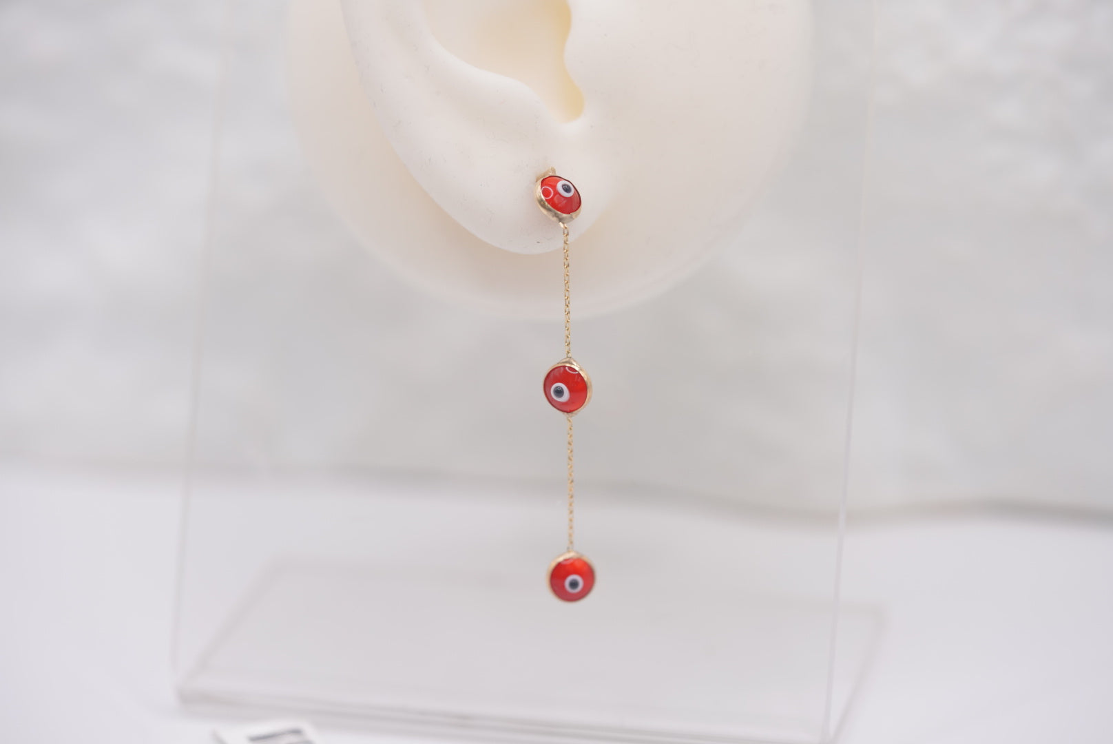 10k Gold Earrings - Lucky Red Eyes