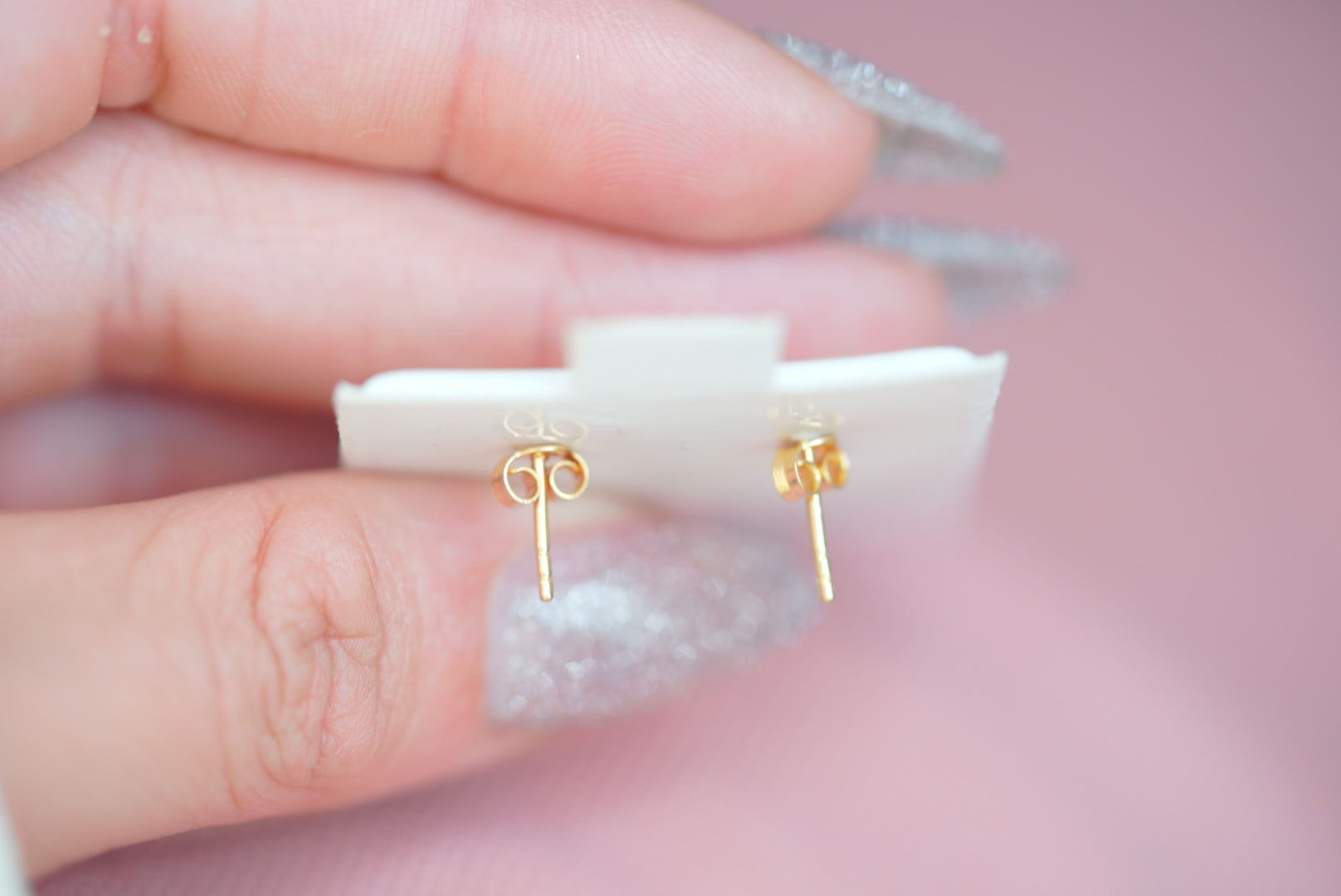 14k Earrings - Green Flower