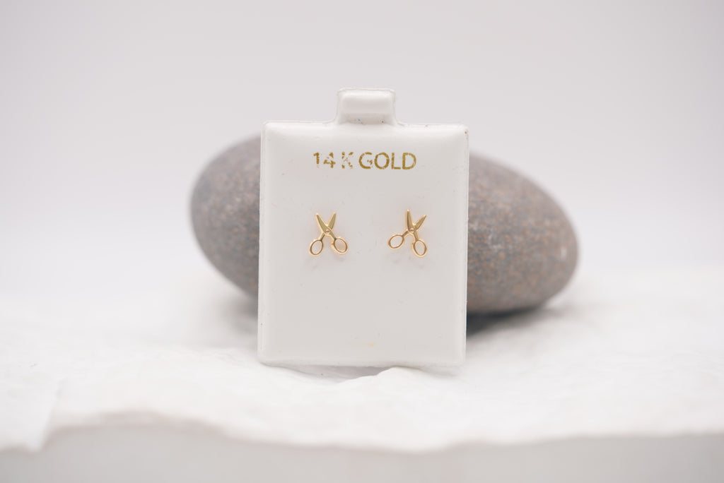14k Earrings - Little Scissor